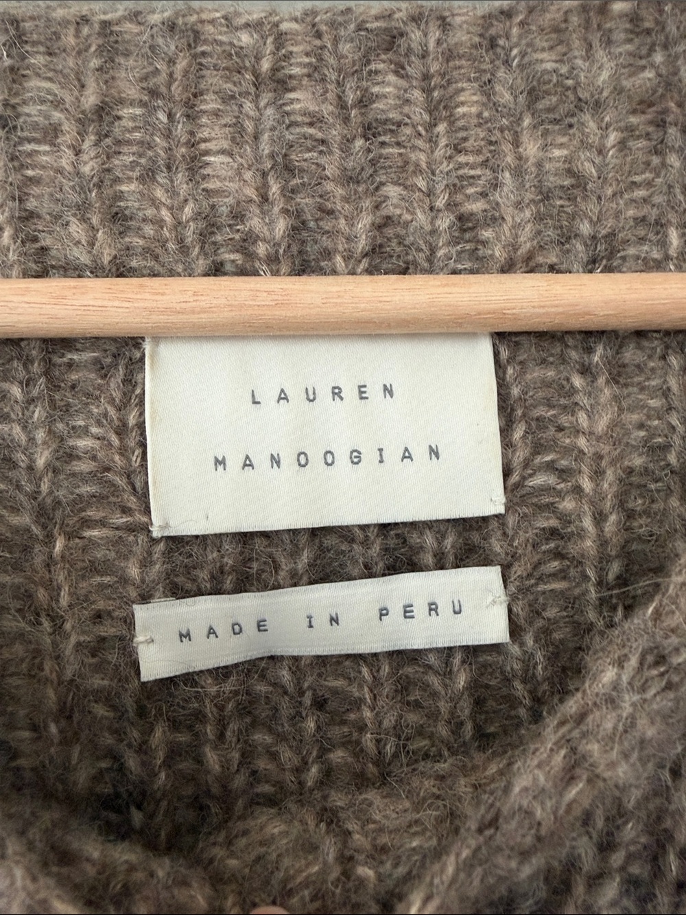 Lauren Manoogian Ribbed Knit Sweater in Taupe Brown - Picture 2 of 2